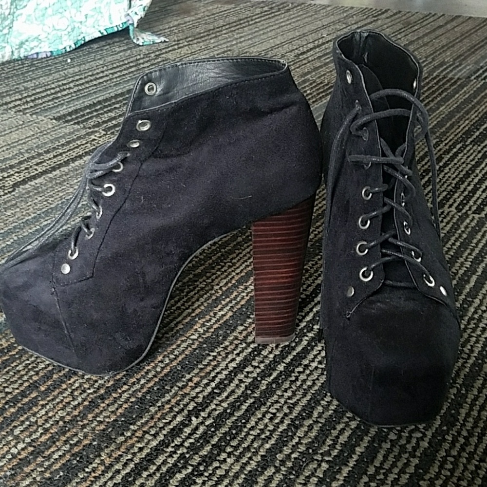 Black platform heels